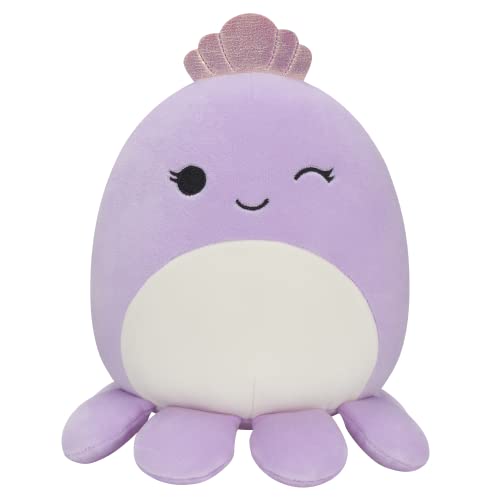 Squishmallows SQCR02398 - Violet der Oktopus mit Krone 19 cm, offizielles Kelly Toys Plüsch, superweiches Kuscheltier von Squishmallows