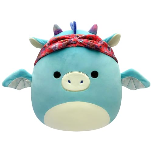 Squishmallows SQCR04125 - Tatiana der Drache 19 cm, offizielles Kelly Toys Plüsch, superweiches Kuscheltier von Squishmallows