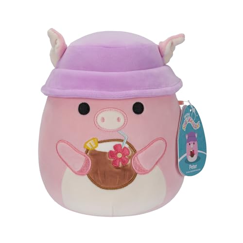 Squishmallows SQCR05382 - Peter das rosa Schwein mit Fischerhut 19 cm, offizielles Jazwares Plüsch, superweiches Kuscheltier von Squishmallows