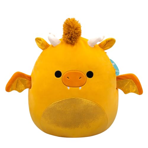 Squishmallows SQCR06637 - Mister der goldene Drache 40 cm, offizielles Kelly Toys Plüsch, superweiches Kuscheltier von Squishmallows