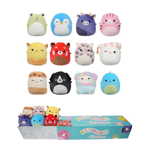 Micromallows SQMM0039-12er Pack, superweiche Mini-Squishmallows, 6,5 cm Plüschfiguren von Squishmallows