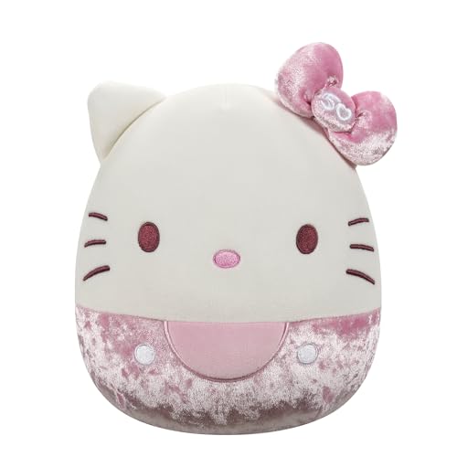 Squishmallows SQSN00921 - Hello Kitty mit Samt 20 cm, 50 Jähriges Jubiläum, offizielles Jazwares Plüsch von Squishmallows