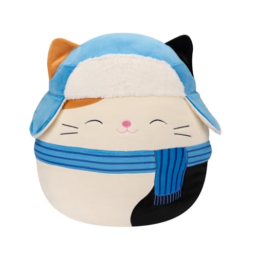 Squishmallows Squishmallow Plüschtier Cam die Katze mit dem blauen Schal 12 cm Kuscheltiere von Squishmallows