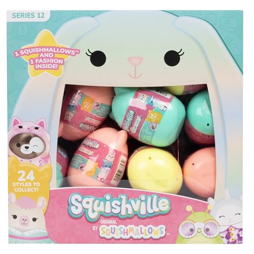 Squishmallows Squishville Serie 12 Mini Mystery Plush (24 Stück) Offizielle Jazwares Strumpffüller Plüsch – Sammlerstück, weiche und quetschbare Blindkapseln – Stile können variieren – Geschenk für von Squishmallows