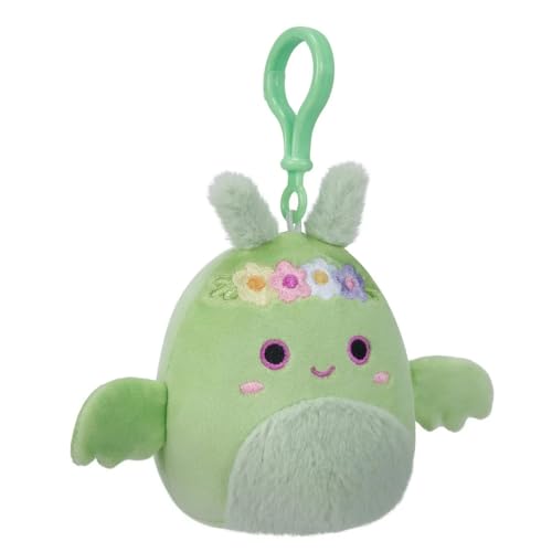 Squishmallows Tove The Moth, 8,9 cm, zum Anklippen, klein, Grün von Squishmallows