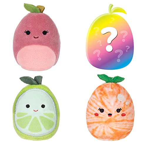 Squishville Original Squishmallows Fruit Squad Plüsch – Vier 5,1 cm große Squishmallows Plüsch, einschließlich Kirsche, Leeland, Judy und 1 Überraschungsfreund – Spielzeug für Kinder von Squishville