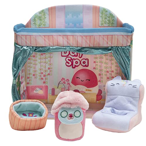 Squishville SQM0211 Deluxe Day Spa Spielszene – inklusive 5 cm Duchess The Pink Deer, Handtuch Wrap, Gesichtsmaske, Waschbecken & Lounge Stuhl – Spielzeug für Kinder, Mehrfarbig von Squishville