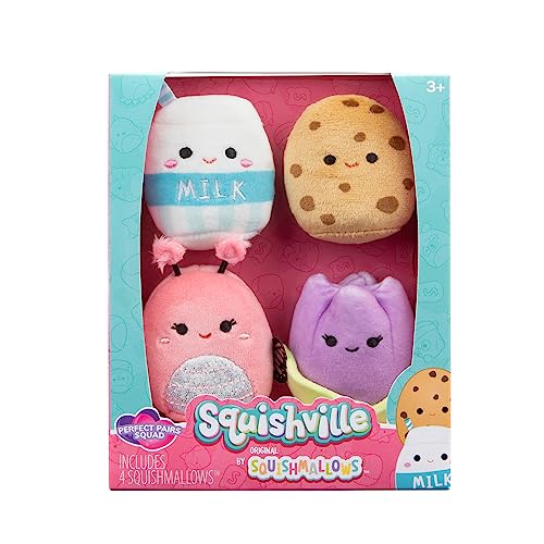 Squishville SQM0471-4er Pack Traumpaar Squad, superweiche Mini-Squishmallows, 5cm Plüschfiguren von Squishville