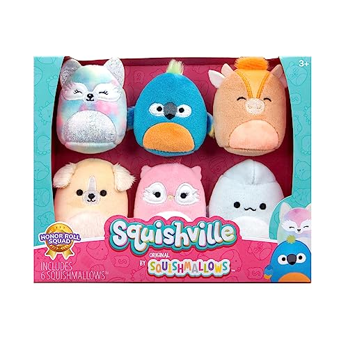 Squishville SQM0472-6er Pack Vorbild Squad, superweiche Mini-Squishmallows, 5cm Plüschfiguren von Squishville