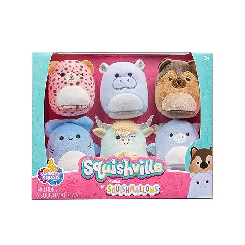 Squishville SQM0473-6er Pack Hochschul Squad, superweiche Mini-Squishmallows, 5cm Plüschfiguren von Squishville