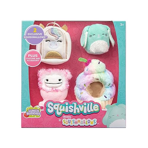 Squishville SQM0479 - Accessoire Set Pausen Spaß, superweiche Mini-Squishmallows, 5cm Plüschfigur mit Zubehör von Squishville