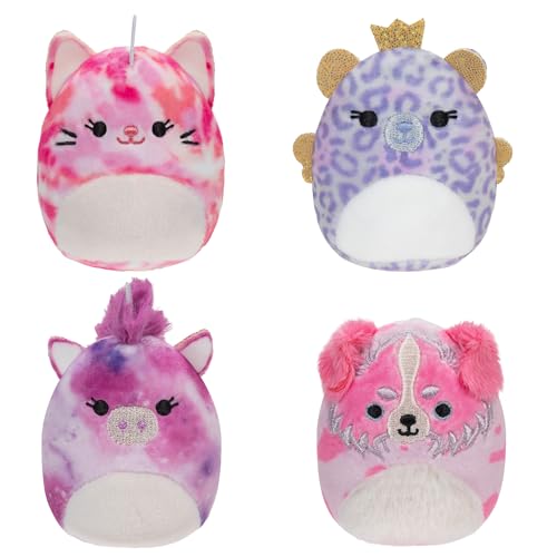 Squishville SQM0503-4er Pack Pyjamaparty Squad, superweiche Mini-Squishmallows, 5cm Plüschfiguren von Squishville