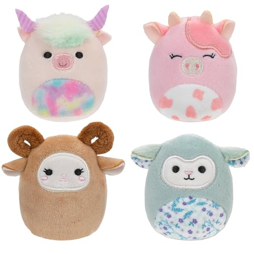 Squishville SQM0506-4er Pack Scheunen Squad, superweiche Mini-Squishmallows, 5cm Plüschfiguren von Squishville