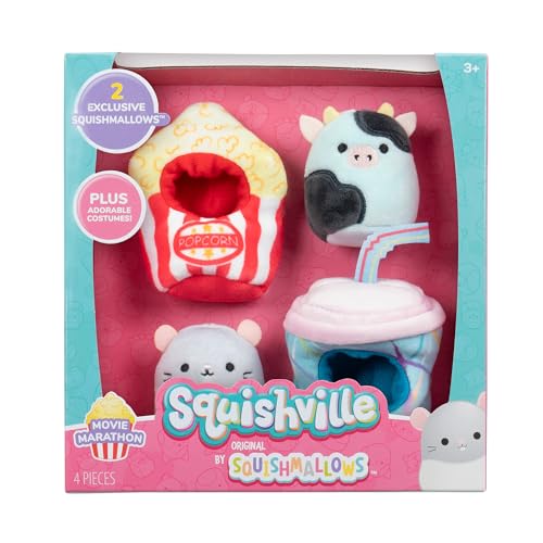 Squishville SQM0514 - Accessoire Set - Film Marathon, superweiche Mini-Squishmallows, 5cm Plüschfiguren mit Zubehör von Squishville