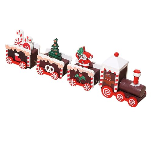 Weihnachten Zug Dekoration, Weihnachtszug Dekoration, Weihnachtszug Tischdekoration, Deko Holz Eisenbahn Weihnachtsdeko， Geeignet für Feste, Partys, Feiern von Srcasy