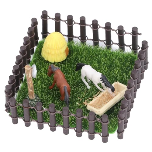 1:12 Leiter Zaun Pferd Modell Stabil Puppenhaus Miniatur Ranch Dekoratives Modell Hippodrom Modell Kleines Scheunenpferd Spielzeug 1:12 Miniatur Puppenhaus (Schwarz) von Srliya