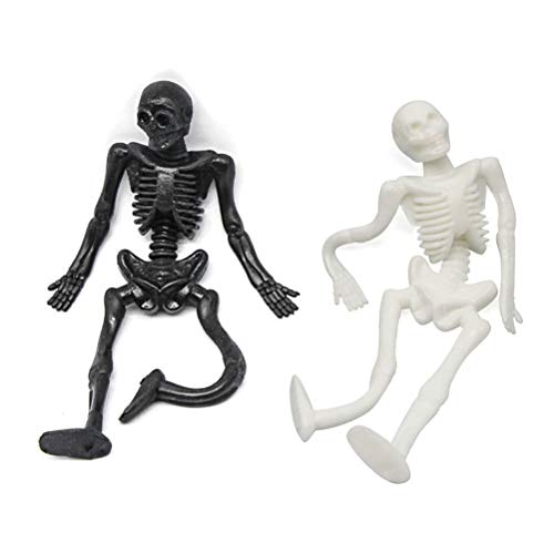 10 Stück Weiche TPR-Skelettrahmen, Dehnbare Skelette, Halloween-Partygeschenk, Lustiges Spielzeug, Zufällige Farbe, 9 X 3,5 cm (Wie Gezeigt) von Srliya