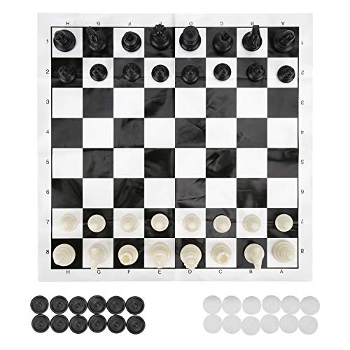 2 in 1 Reisebrettungsspielen Setzen Tragbare Schach- und Checkers für und Erwachsene von Srliya