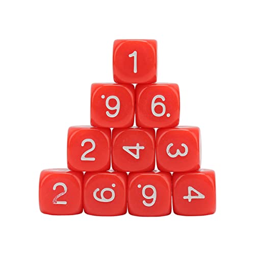 20 Stück 6-seitige Zahlenwürfel aus Kunststoff, 16 Mm, Runde Ecken, Polyedrische Würfel-Set für Zahlenunterricht, Brettspiele (Schwarz) von Srliya