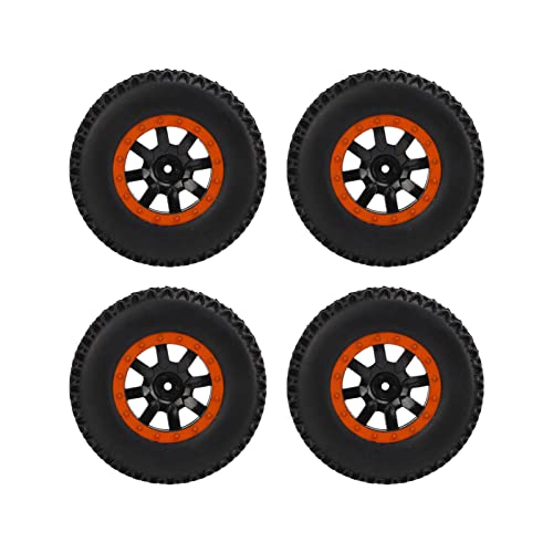 4 Stück Short Course Truck Reifen 12 Mm Sechskant RC Short Course Truck Gummirad für Traxxas Slash für HPI (Orange) von Srliya