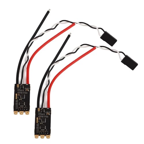 45A Bürstenloser ESC-Geschwindigkeitsregler, RC-Drohnen-ESC mit LED-Licht für FPV-Crossing-Drohne, Vier-Achsen-Drohne, 2 Stück von Srliya