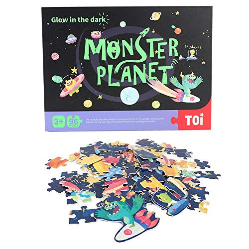 96-teiliges Nachtlicht-Kind-Kind-Puzzle, Intelligentes Frühpädagogisches Spielzeug (Monsterplanet) von Srliya