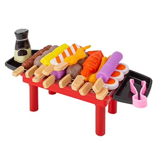 BBQ Pretend Play Food Toy 28-teiliges Kinder Barbecue Grill Spielset Klemmtablett Lebensmittel Simulation Küche Rollenspiel BBQ Grill Toys von Srliya