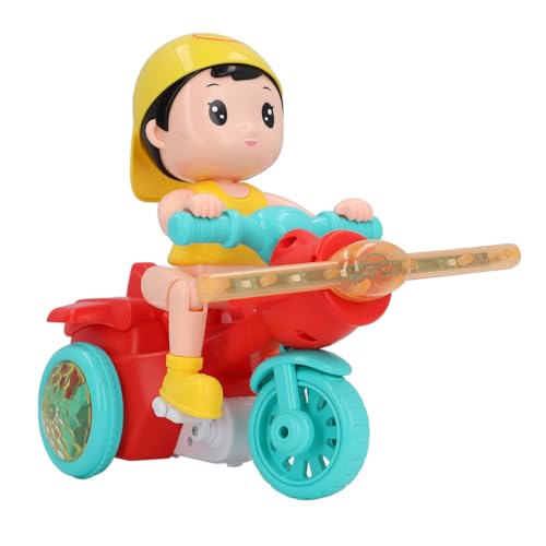 Srliya Elektrisches Dreirad-Spielzeug, Cooles Licht, Dynamische Musik, Abnehmbares Trike mit Niedlichem Look, Musikspielzeug für Babys und Kleinkinder (Rot) von Srliya