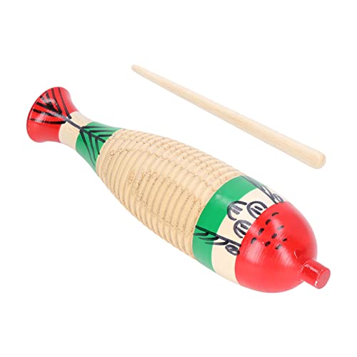 Guiro-Instrument aus Holz, Pädagogische Musikpercussion für ab 1 Jahr, Sichere Farbe auf Wasserbasis, Fördert Rhythmus und Fantasie, Langlebiges Holzmaterial, 25 cm Länge, 4,2 X von Srliya