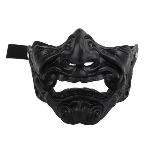 Halbmaske Samurai Helm Dekor für Männer Samurai Halbgesichtsschutzmasken Halloween Cosplay Maske Samurai Kostüm Japanisches Zubehör Partyzubehör Schutz Mann Kunststoff (1) von Srliya