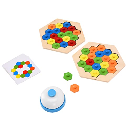 Hex-Puzzlespielzeug aus Natürlichem Buchenholz, Denksportaufgaben für, Eltern Spielen mit Kindern Farbenfrohe Denkrätsel, Verbessern Beobachtungsgabe und Kreativität, Fördern von Srliya