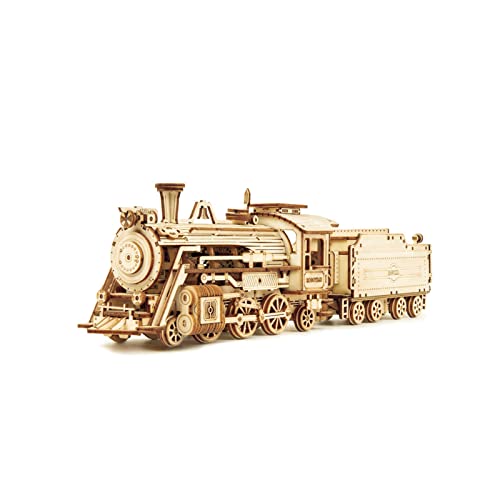 Holzeisenbahn-Modellbausätze, Lustiges Mechanisches DIY-Puzzlespielzeug für Freund, Sohn, Vater, aus Holz, 30,7 X 6,7 X 8,2 cm, 300 G von Srliya