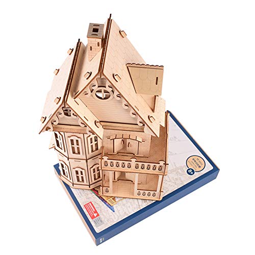 Holzmontagemodell Villa 3D-Puzzle-Spielzeug, Pädagogisches Kunsthandwerk, Puzzle- für und Erwachsene, Ideale Dekoration für Jeden Anlass, Verbessert die Interaktion zwischen von Srliya