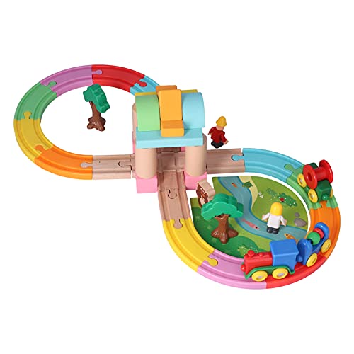 Kinder Holzeisenbahn Set Spielzeug Bausteine ​​Doppelseitige Eisenbahnschienen Kinder Lernspielzeug (OOM-8-förmige Schienenkombination) von Srliya