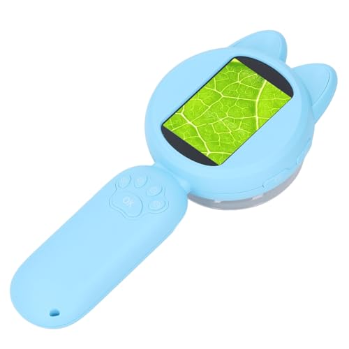 Kinder-Mikroskop, HD-IPS-Bildschirm, 3 Gänge, LED-Licht, Helligkeit, Tragbare Handlupe, Kinder-Taschenmikroskop, Kinder-Mini-Scope, Kinder-Digitalmikroskop (Blau) von Srliya