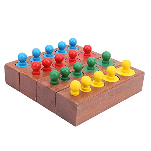 Logisch Denkendes Baby-Zylinder-Steckschlüssel-Set aus Holz, Montessori-Sinnesspielzeug, Frühes Lernspielzeug für, Fröhliche Spiele mit Farbigen Steckzylindern für Frühes von Srliya