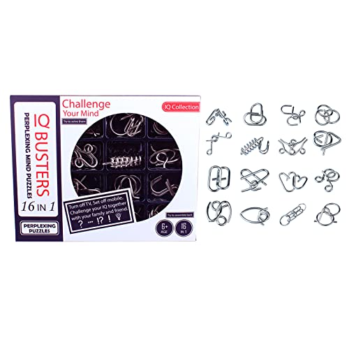 Metall-Rätsel-Puzzle-Spielzeug, 16-teiliges Metall-Rätsel-Set, Verschiedene Formen, Verbessern das Logische Denken, Verriegelungs-Puzzle-Spielzeug von Srliya