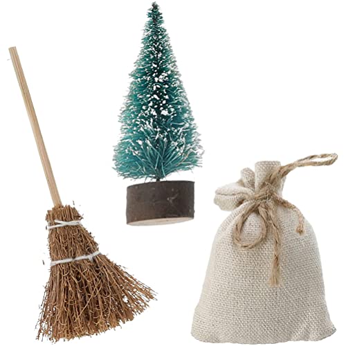 Mini-Puppenhaus-Zubehör, Zwergtür-Set, Besen, Weihnachtsbaum, Briefkasten, Leiter, Kranz, Weihnachtszwerg-Set, Hergestellt aus Sicheren und Umweltfreundlichen Materialien, Sehr von Srliya