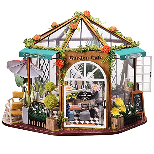 Miniatur Puppenhaus Handwerk Spielzeug Cafe Haus Simulation Blume Montagemodell Überraschung Spielzeug 1:12 Miniatur Puppenhaus Dekoration Puppenhaus Zubehör (Blume Kaffee) von Srliya