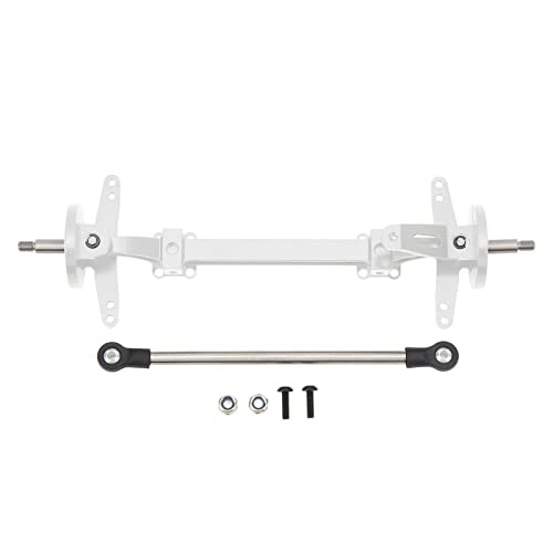 RC-Vorderachse und Lenkgestänge-Set, Vorderlenkachse aus Aluminiumlegierungsstahl mit Ersatz für 1/14 RC-Auto, Teile, Vorderachsteile, Vorderachs-Lenkgestänge (Silber) von Srliya