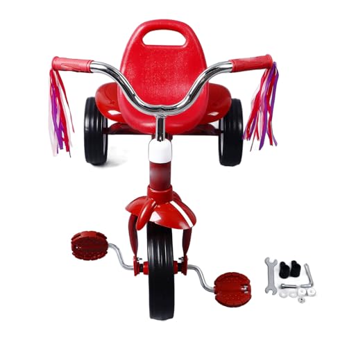 Rider Trike Kinder-Kleinkind-Dreirad, Rote Farbe, Faltbar, 3-Fach Verstellbarer Sitz, Stahl-Kinder-Dreirad von Srliya