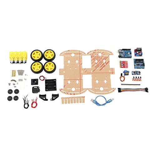 Smart Robot Car Chassis Kit mit Einfachem Mechanismus und Drehzahlmesser für, für 4WD, Ausgestattet mit Batteriefächern und Schalter, Ausgezeichnete Materialien von Srliya