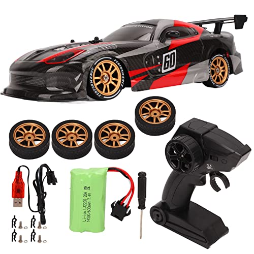 Srliya 1/16 Hochgeschwindigkeits-RC-Auto mit Allradantrieb 2,4-GHz-Drift-RC-Auto für über 8 Jahre Outdoor-schwarzes und Rotes Modellauto mit Allradantrieb Hochgeschwindigkeits-RC-Auto von Srliya