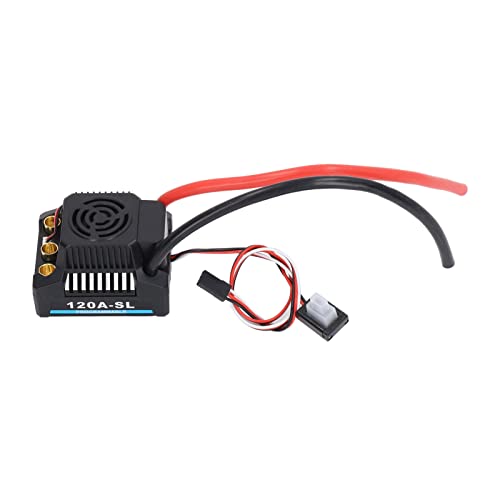 Srliya 120A Bürstenloser ESC, Professioneller und Wasserdichter Elektrischer Geschwindigkeitsregler, Programmierbar für 1/8 RC-Cars von Srliya