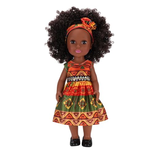Srliya 14 Zoll Schwarze Puppe mit Haarband Süßes Kleid Afro Hair Girls Fashion Doll Wechselbare Kleider Srliya 14 Zoll Schwarze Puppe mit Haarband Süßes Kleid Afro Hair Girls Fashion Doll Wechselbare Kleider von Srliya