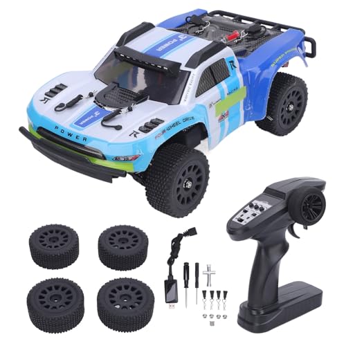 Srliya 2,4g Fernbedienungsauto 1/14 Bürstenloser RC Hochgeschwindigkeitsauto Elektrisch Angetriebenes Wasserdichtes Alle Terrain Fast RC Racing Car (Blau) von Srliya