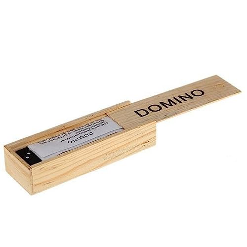 Srliya 28 Schwarze Domino-Sets, Fein Poliertes Holzspiel, Reise-Dominosteine ​​für Camping, Anfängerniveau, Holzbox-Design (Domino) von Srliya