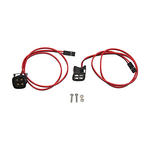 Srliya 4 Runds Chein Werfer LED-Licht, Weiße Suchscheinwerfer für 1/10 RC Raupen Auto mit Großem Zubehör Zum Upgrade von RC-Auto, Passend für Axial SCX10 II 90046, D90, Redcat Gen8 von Srliya