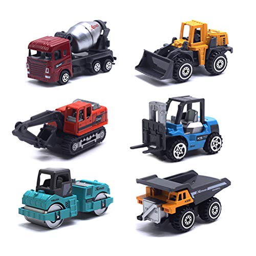 Srliya 6-teiliges Legierungs-Technikfahrzeug-Modellspielzeug, Konstruktionsautos, Spielzeug, Druckguss-Technikfahrzeug-Spielzeugset, Legiertes Metallauto-Spielzeugset für Kleinkinder, von Srliya