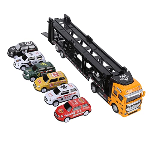 Srliya Autotransporter-LKW-Spielzeug, Transport-Autotransporter-LKW-Spielzeugset, Mini-Metallautos, Geschenk für Jungen und Mädchen ab 3 Jahren (Gelb) von Srliya